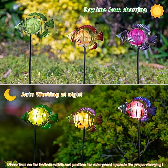 Outdoor Garden Solar Lights, Tropical Fish Backyard Decor, Led Solar Lights - Image 4