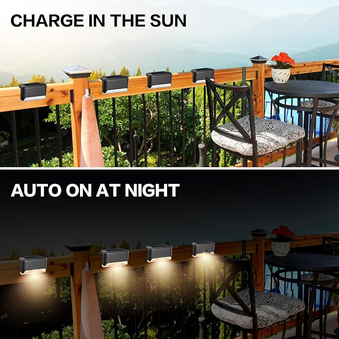 Solar Deck Lights Outdoor, Waterproof LED Solar Lights - Image 3