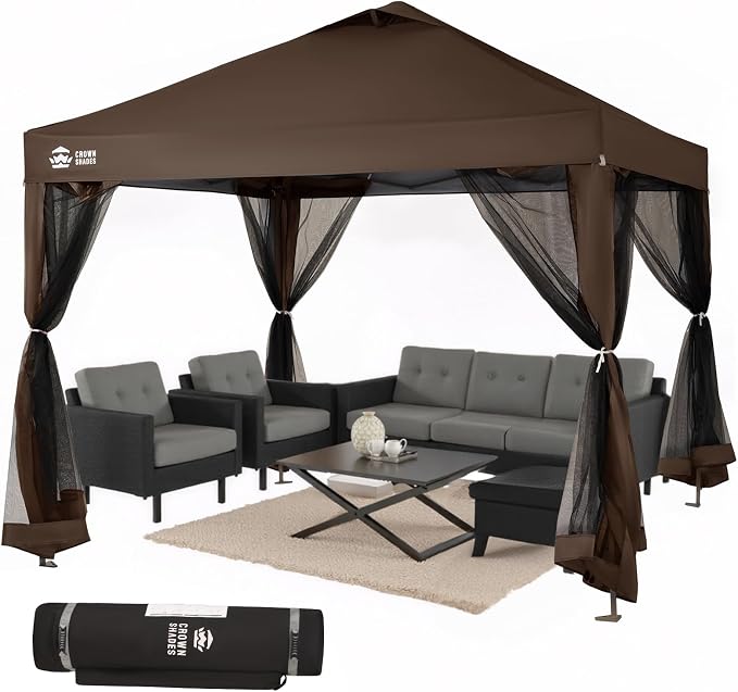 CROWN SHADES Gazebo 10x10 Pop Up Canopy by CrownShades