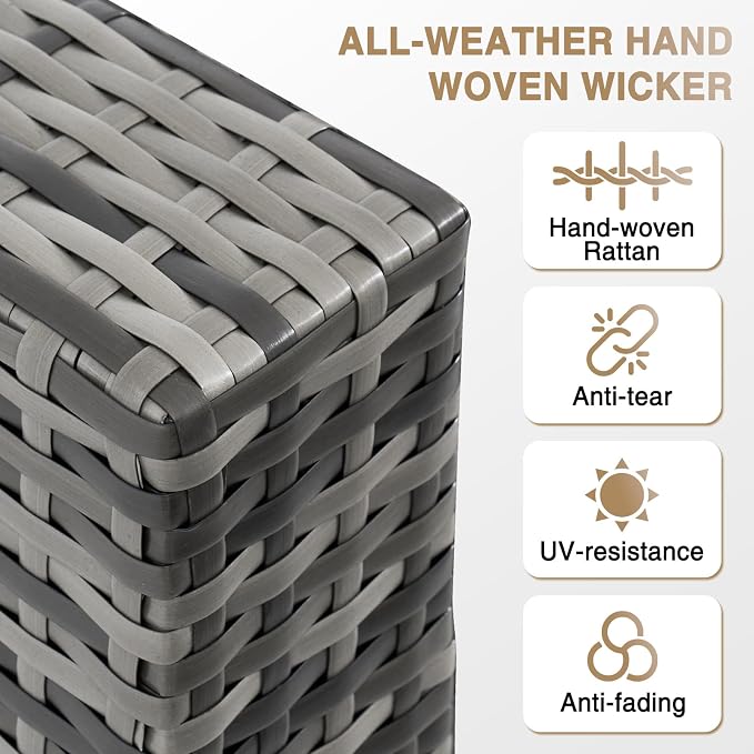 Aoxun Patio Furniture Sets, 12-Piece Outdoor Patio Furniture - Image 5