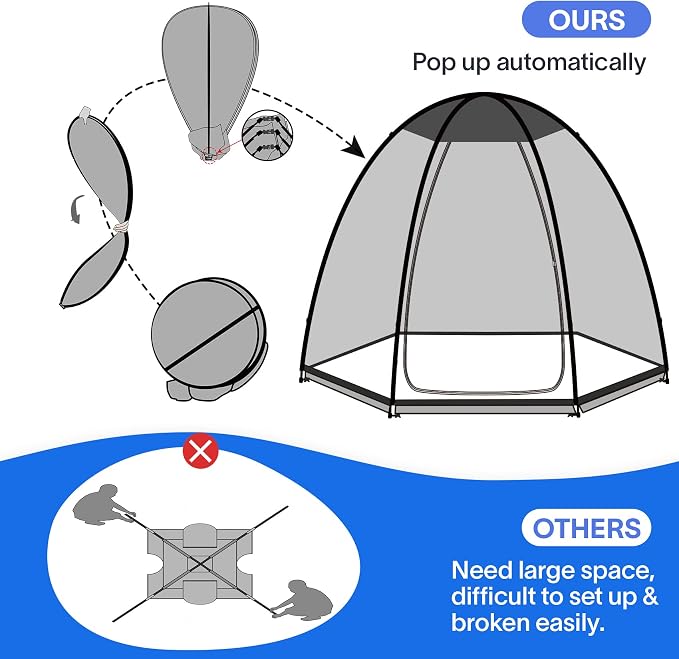Alvantor® Screen House Gazebo, Pop Up Igloo Screened Canopy Tent - Image 7