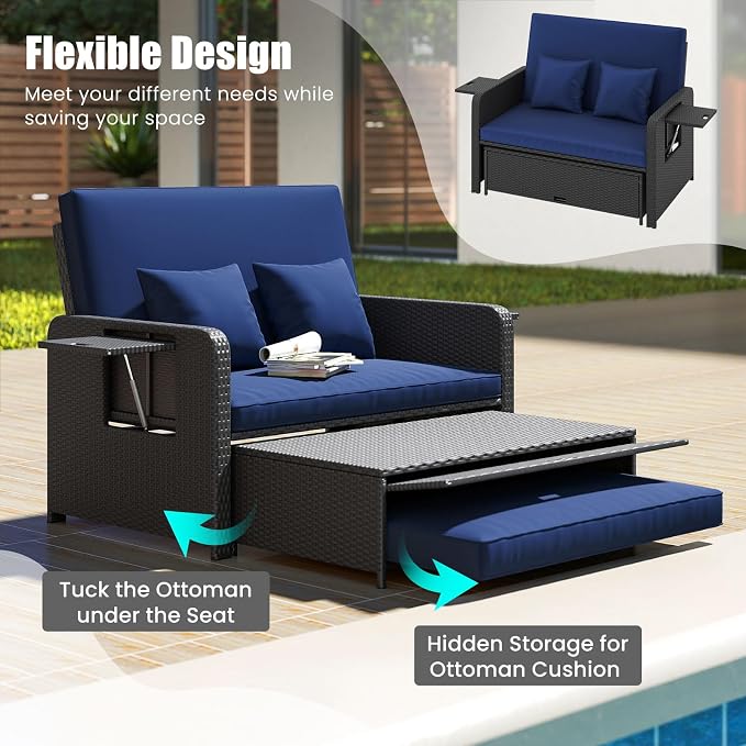 HAPPYGRILL Patio Rattan Wicker Daybed - Image 6