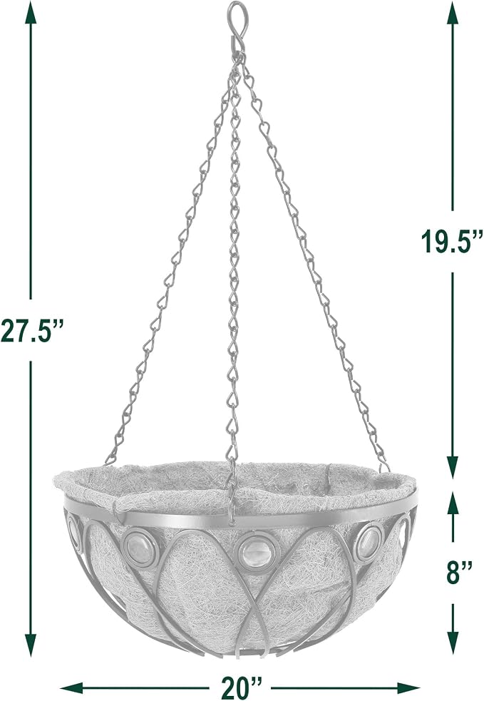 Arcadia Garden Products Emerald Series Round Hanging Basket Planters, 20-Inch - Image 4