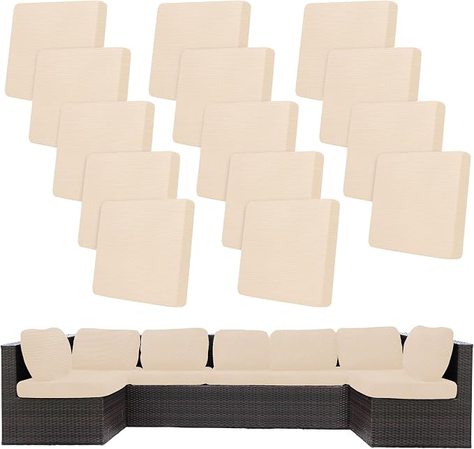 14Pcs Stretch Patio Cushion Covers, Outdoor Couch Covers Replacement, Outdoor by BIETYONE
