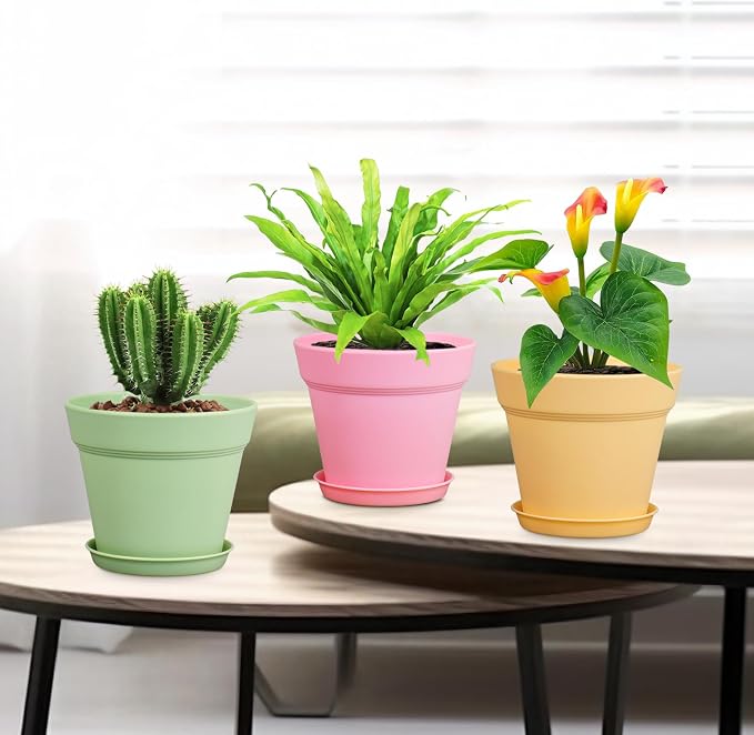 6 inch Plastic Nursery Pots, 16 Pack Plant Pots - Image 7