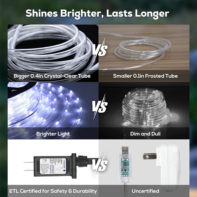 100Ft 720 LED Rope Lights Outdoor Waterproof - Image 7