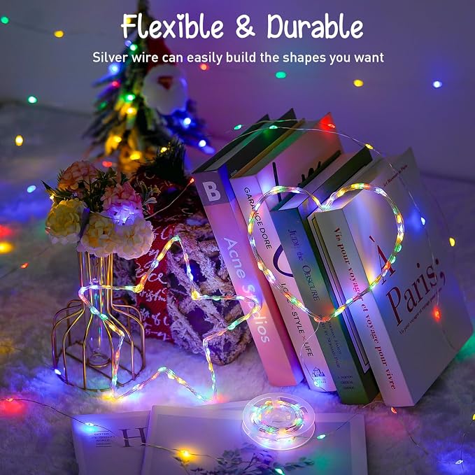 JMEXSUSS 2 Pack Solar Christmas Lights Outdoor Waterproof, Each 33FT 100 LED - Image 5