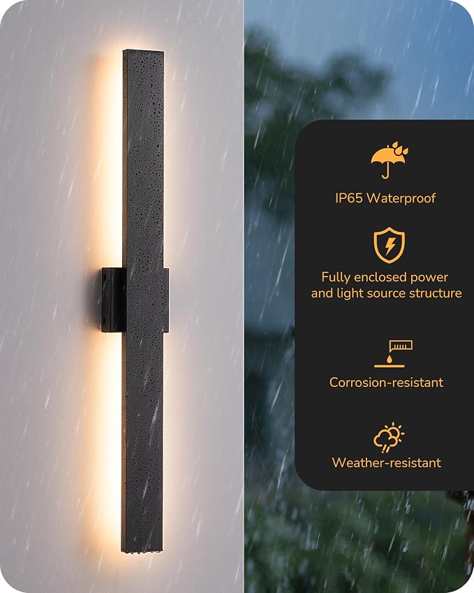 EDISHINE 31in LED Outdoor Wall Lights, 3CCT & 10%-100% Dimmable, IP65 Waterproof - Image 7