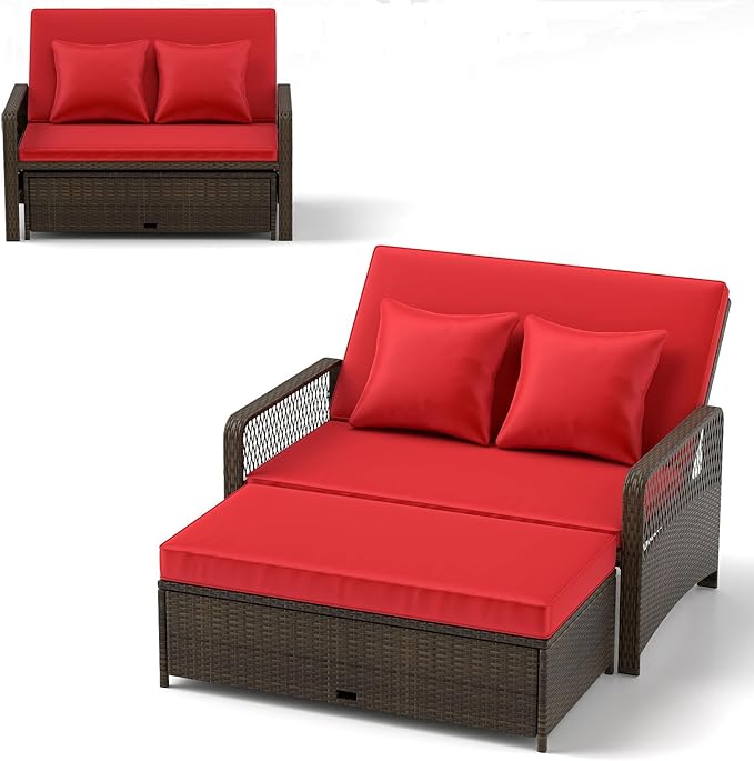 RELAX4LIFE Wicker Patio Outdoor Daybed by RELAX4LIFE