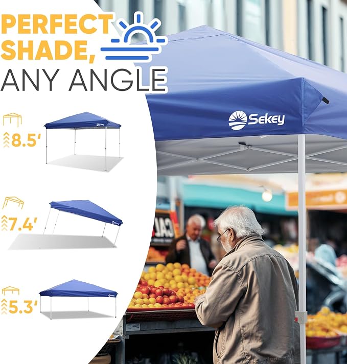 Sekey 10x10 Instant Pop Up Canopy – One Push Setup Easy Up Gazebo; 99% UV - Image 5
