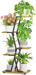 iDavosic.ly 4 Tier Indoor Plant Stand, Corner Tall Metal & Wood Flower Shelf by iDavosicly