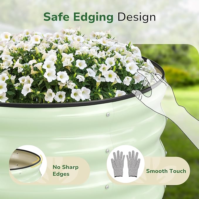 GreatBuddy 2x2x1 ft Round Galvanized Raised Garden Bed, Easy-Assembly Raised Bed - Image 6
