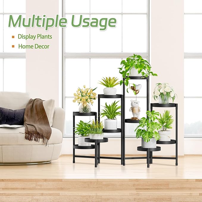 iDavosic.ly Plant Stand Indoor Outdoor, 10 Tier Corner Metal Flower Display - Image 5