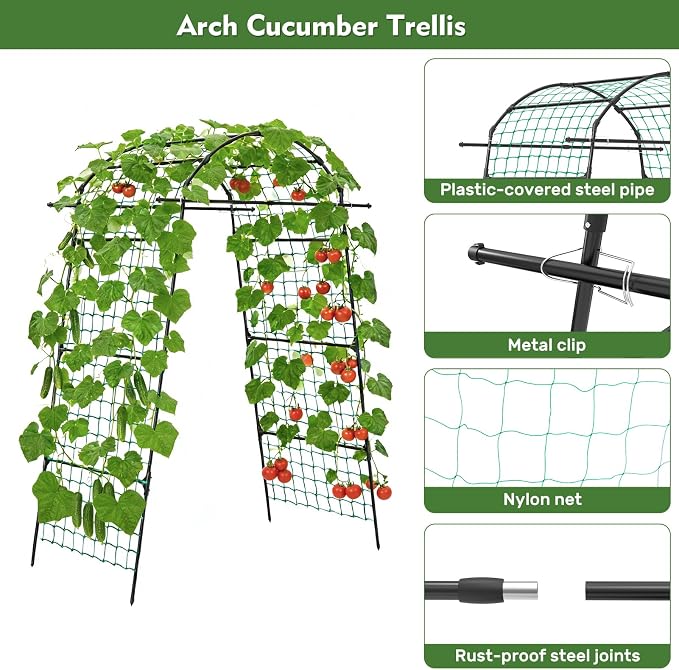 DOEWORKS 86 Inch Tall Garden Arch Trellis - Image 5