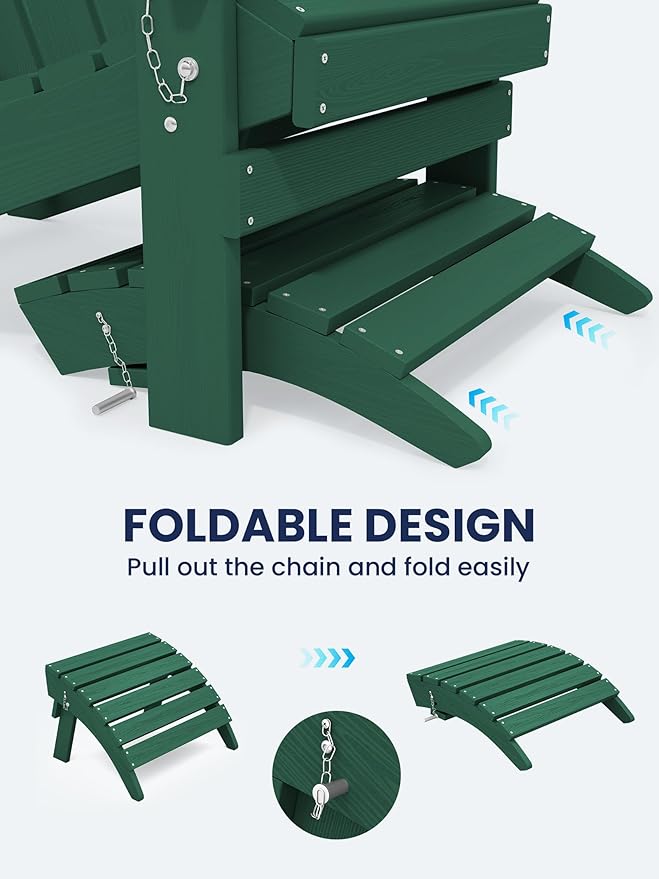 KINGYES Folding Adirondack Ottomans Set of 4 - Image 5