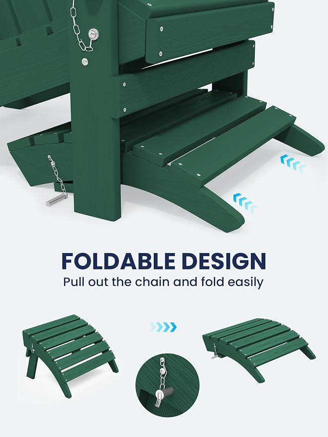 KINGYES Folding Adirondack Ottoman - Image 5