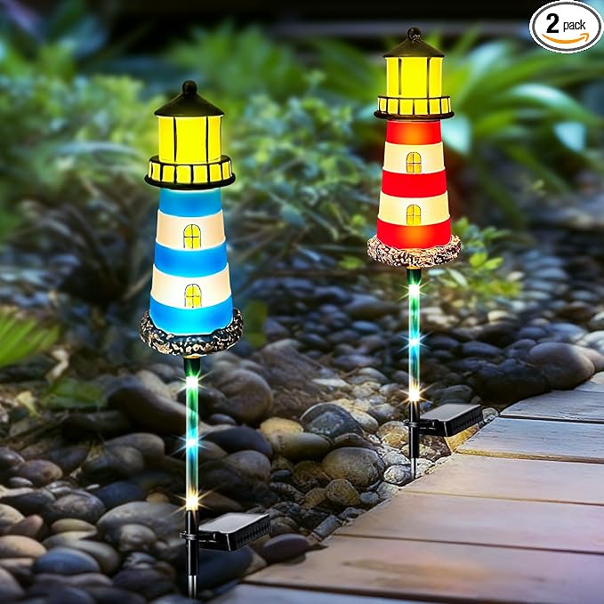 Solar Lights Outdoor 2 Pack, Solar Garden Lamps, Outdoor Decorations, Garden by BEIDOULUSOLARLIGHTS