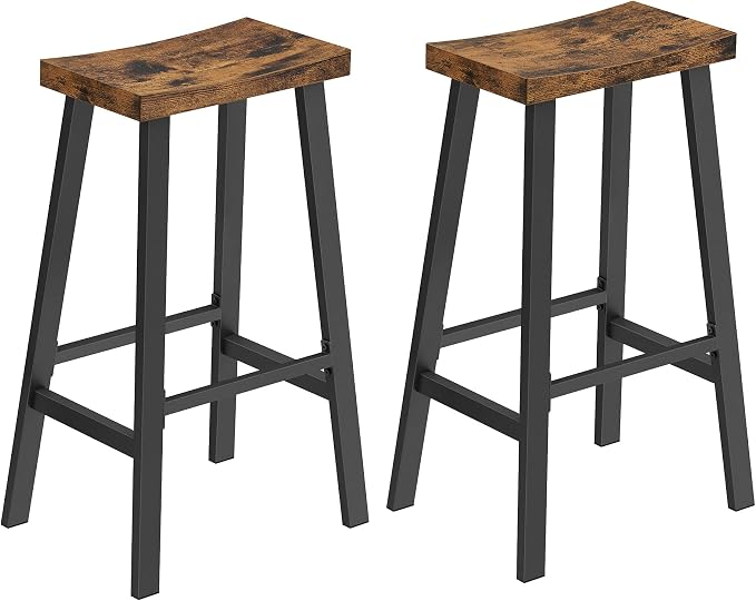 VASAGLE Bar Stools Set of 2, Counter Height Stools, Bar Chairs by VASAGLEbySONGMICSHOME