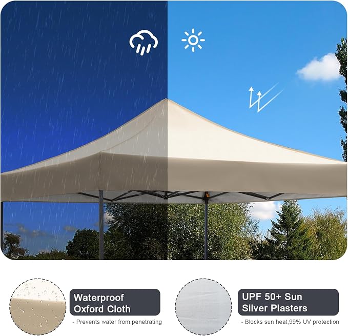 10x10 Pop up Canopy Tent with Sidewalls, Heavy Duty Waterproof Sun Shade Canopy - Image 5