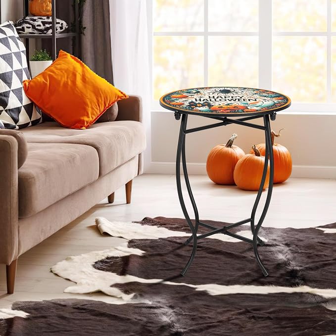 Fashion&cool Patio Side Tables, 14 Inch Weather Resistant Metal Outdoor Side - Image 2