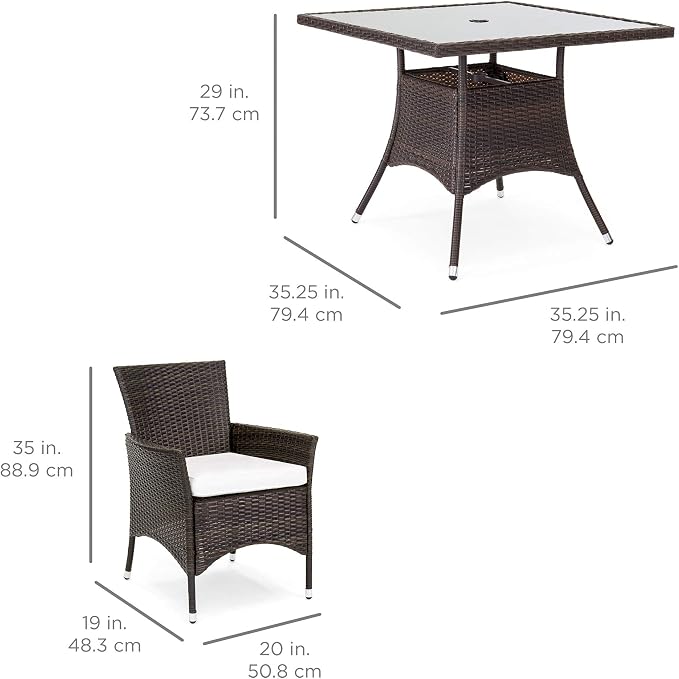 Best Choice Products 5-Piece Indoor Outdoor Wicker Dining Set Furniture - Image 7