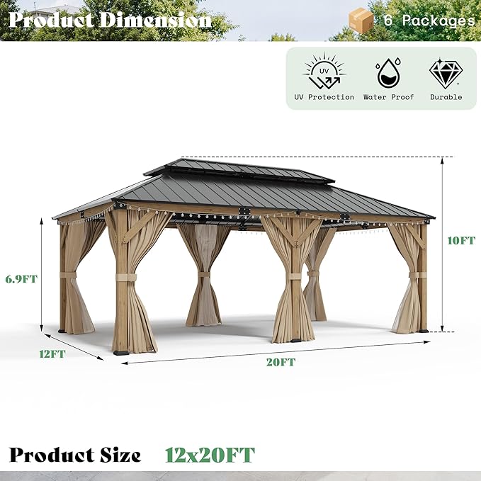 AMERLIFE 12' x 20' Heavy Duty Hardtop Gazebo - Image 2