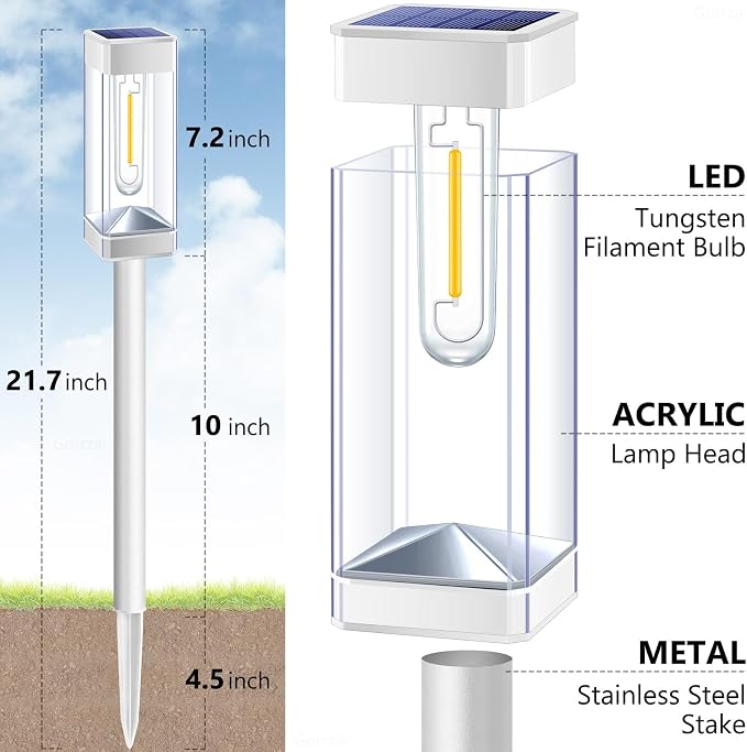 Solar Pathway Lights 8 Pack Solar Outdoor Lights - Image 5