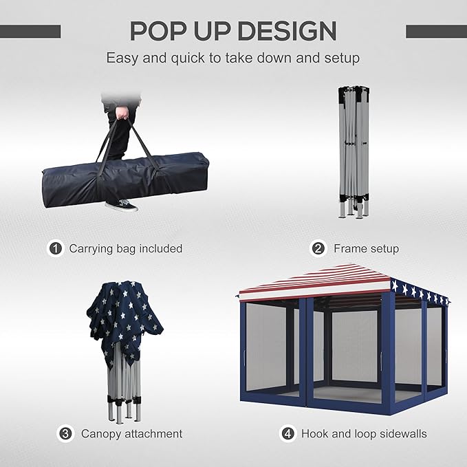 Outsunny 10' x 10' Pop Up Canopy Tent - Image 4