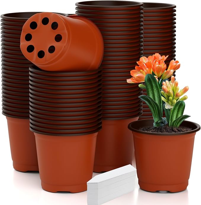 Nursery Pots 100 PCS 4 Inch Plant Pots by Cidenbio