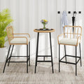 Vikiullf 3 Pieces Patio Bar Table Set, Outdoor Wicker Bar, All Weather Height by VikiullfFurniture