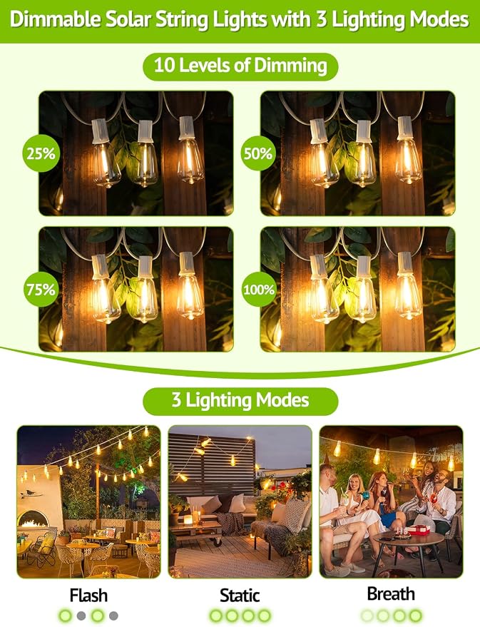 96FT Solar Outdoor String Lights - Image 2