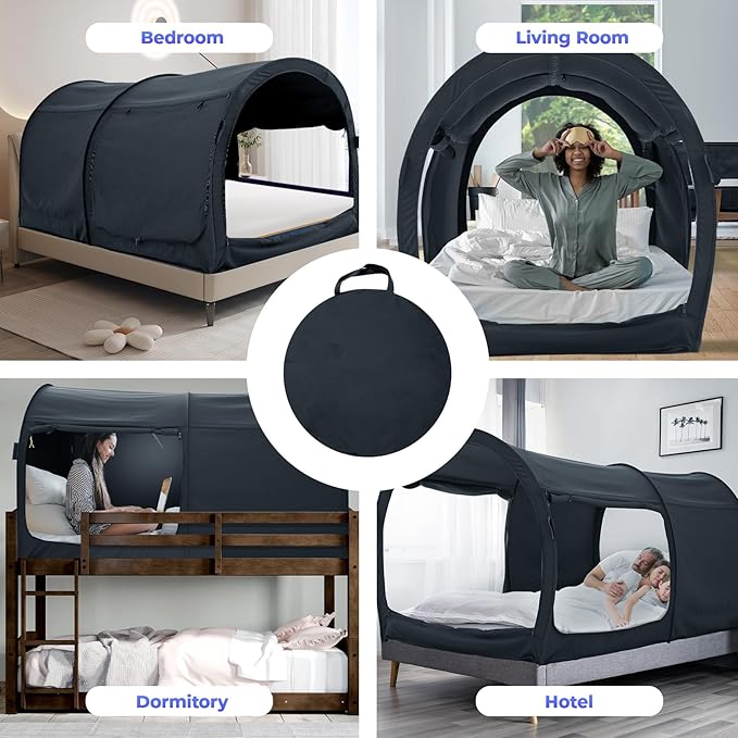Alvantor® Bed Tent Queen Blackout Sleeping Tent Bed - Image 3