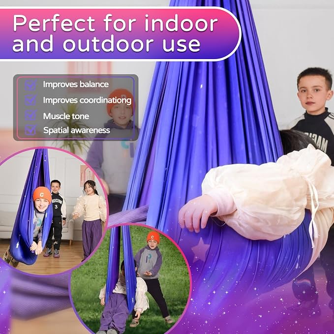 Sensory Swing for Kids and Adults Indoor & Outdoor Double Layer Therapy Cuddle - Image 7