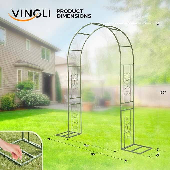 VINGLI Garden Arch Trellis, 7.6ft Arch Trellis - Image 7