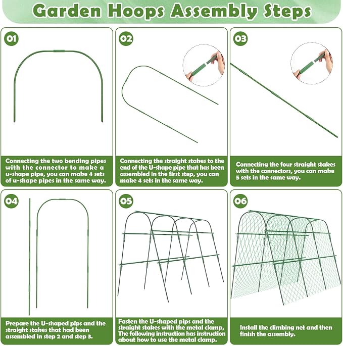 Cucumber Trellis for Raised Beds, 63 x 45 Inch U-Shaped Garden Trellis for - Image 7