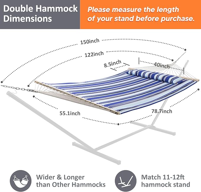 SUNCREAT Hammocks Quilted Fabric Hammock, Double Hammock - Image 4