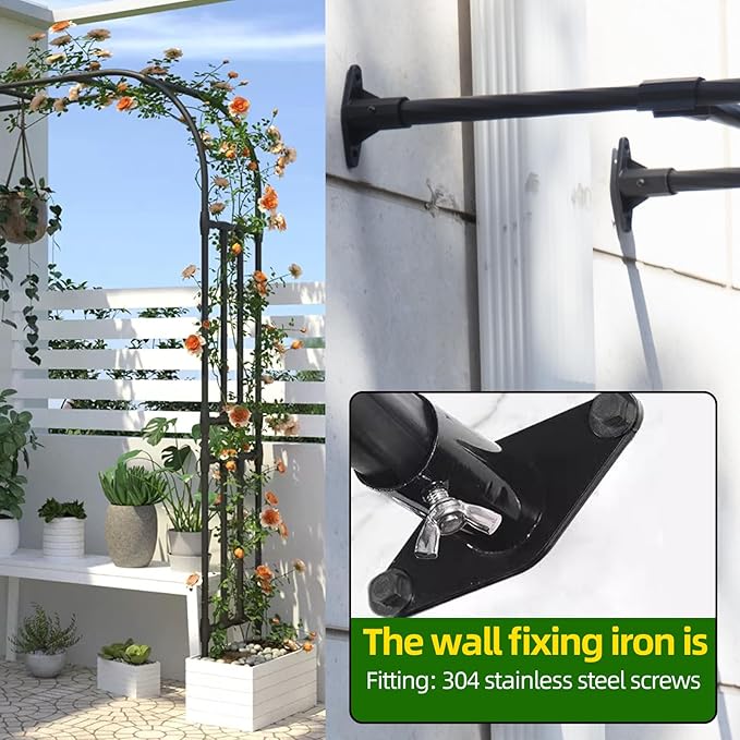 Half Sided Arch Against The Wall Garden Trellis - Image 5