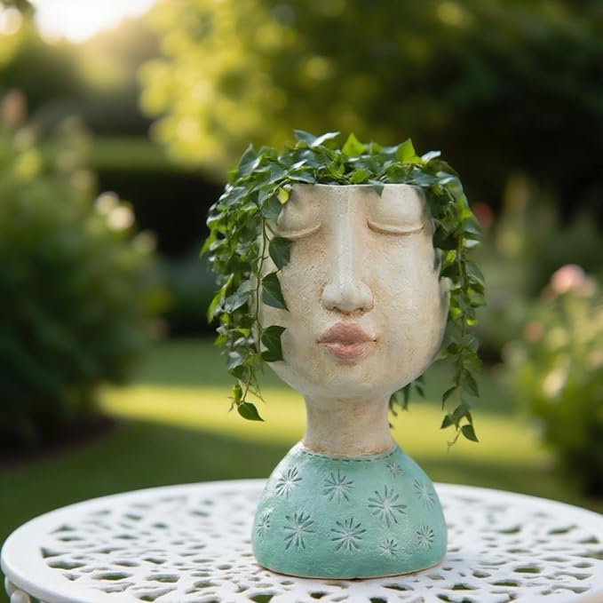 DiliComing Resin Face Planters Pots Head - Image 5