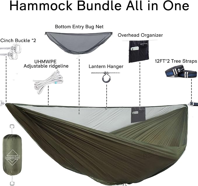 OneWind 11ft Portable Camping Hammock - Image 2