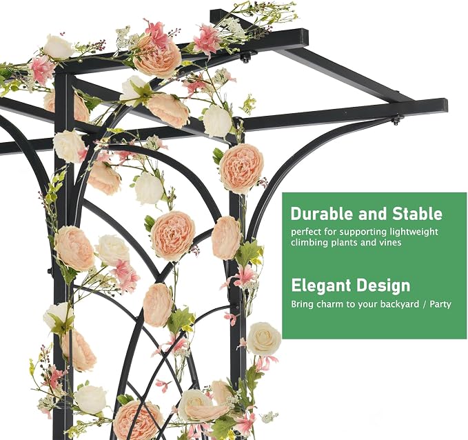 VINGLI Garden Arbor, Arch for Wedding Ceremony Party, Christmas Garden Decor - Image 6