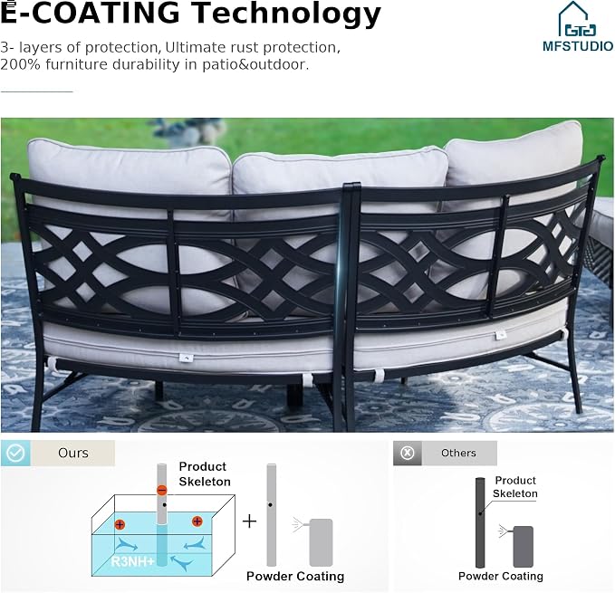 MFSTUDIO Patio Furniture Set, 10 Seats Half-Moon Curved Outdoor Sectional Sofa - Image 5