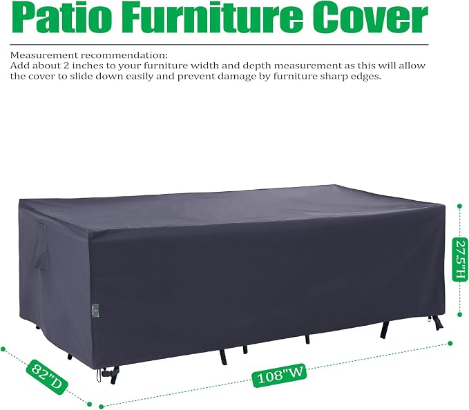 F&J Outdoors Patio Furniture Covers Waterproof Anti-UV Rip-stop Fabric Large - Image 2