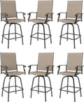 MFSTUDIO Outdoor Bar Stools Set of 6, Swivel Bar Height Patio Chairs Outdoor by MFSTUDIO