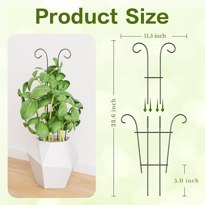 Larger 23.6in Plant Trellis for Climbing Plants Indoor Outdoor, 4 Pack - Image 3