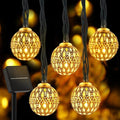 Brightown Solar Moroccan String Lights Outdoor 60 LED 36 Ft Globe Fairy Lights by Brightown