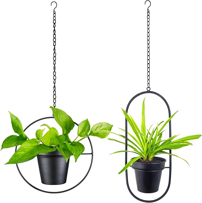 Metal Hanging Planters, Modern Plant Hanger by HemePaha