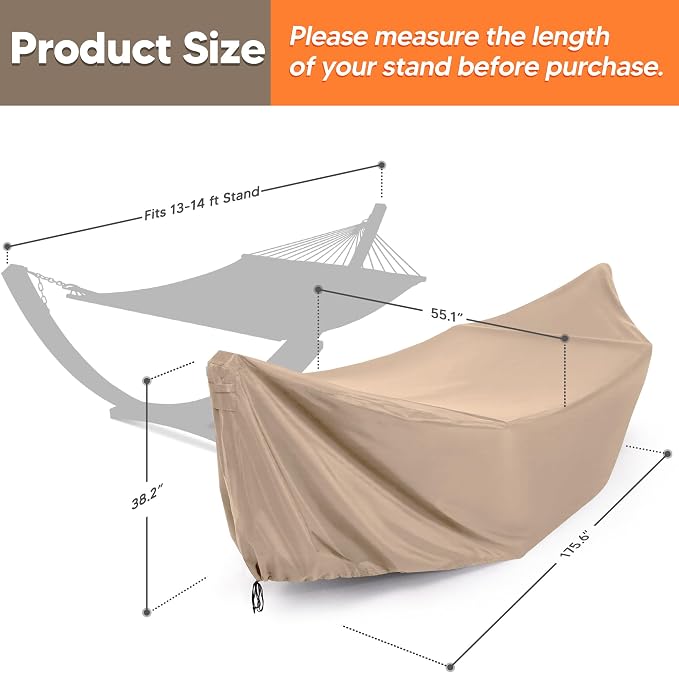 SUNCREAT Hammock Cover, Water-Resistant Polyester Hammock Stand Cover - Image 2
