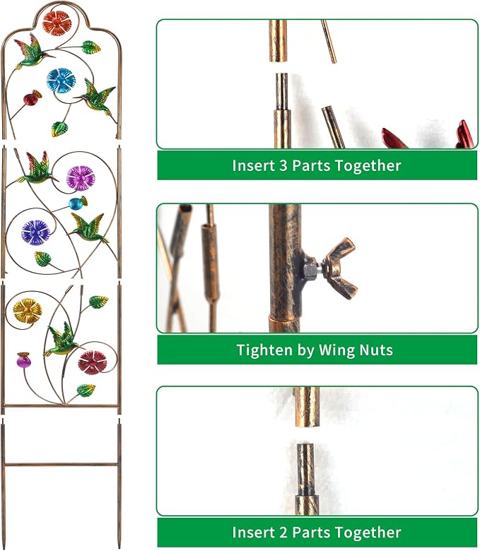 2 Pack Metal Garden Trellis Arched Fence Trellises - Image 4