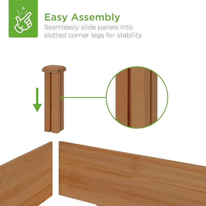 Best Choice Products 8x2ft Outdoor Wooden Raised Garden Bed Planter - Image 3