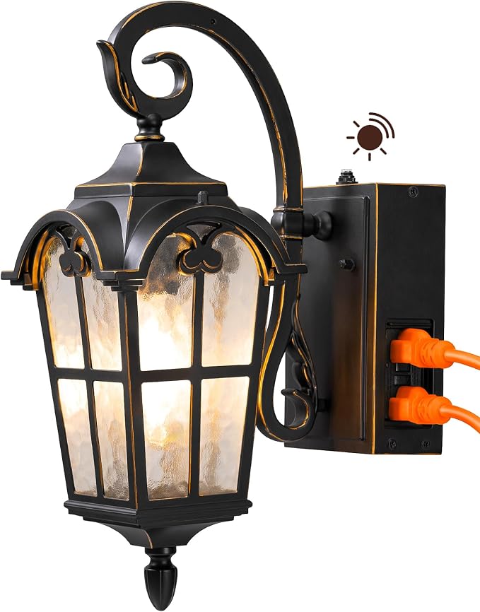 EDISHINE Dusk to Dawn Outdoor Wall Lights, Porch Light Fixture - Image 8